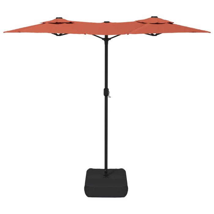 Umbrelă de grădină cu două capete/LED-uri, cărămiziu 316x240 cm - WALTI WALTI