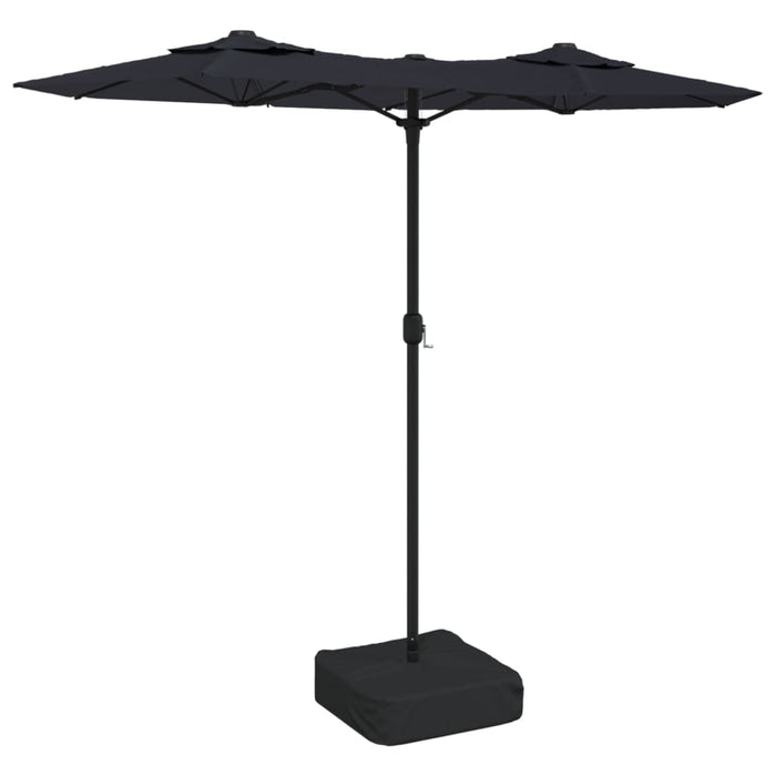 Umbrelă de soare cu două capete cu LED-uri, negru, 316x240 cm - WALTI WALTI