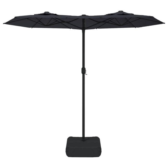 Umbrelă de soare cu două capete cu LED-uri, negru, 316x240 cm - WALTI WALTI