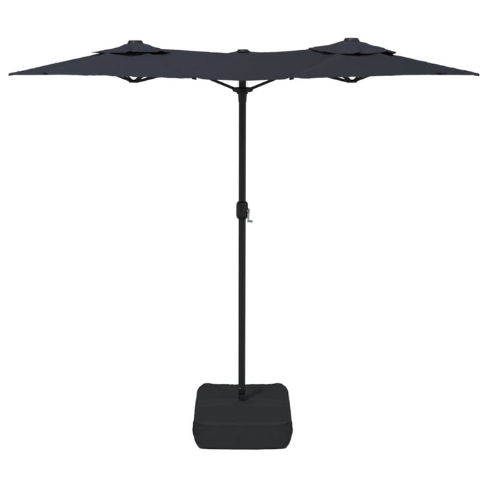 Umbrelă de soare cu două capete cu LED-uri, negru, 316x240 cm - WALTI WALTI