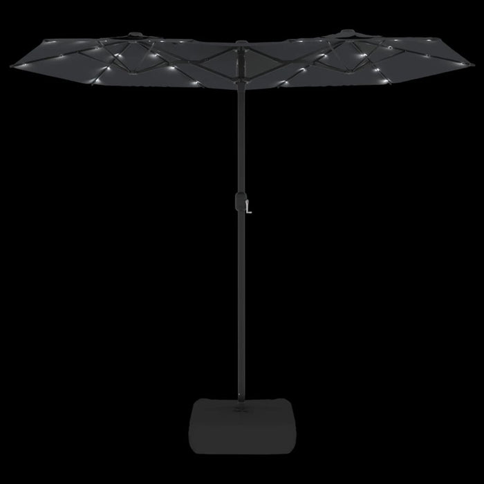 Umbrelă de soare cu două capete cu LED-uri, negru, 316x240 cm - WALTI WALTI