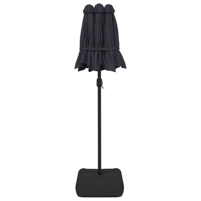 Umbrelă de soare cu două capete cu LED-uri, negru, 316x240 cm - WALTI WALTI