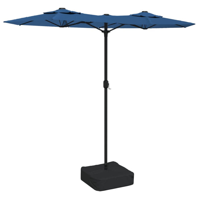 Umbrelă de grădină cu două capete/LED-uri, azuriu, 316x240 cm - WALTI WALTI