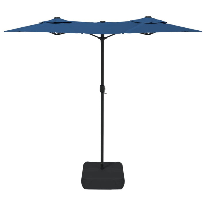 Umbrelă de grădină cu două capete/LED-uri, azuriu, 316x240 cm - WALTI WALTI