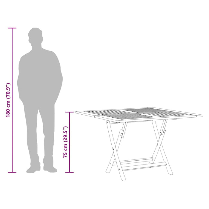 Masă de grădină pliabilă, Ø 110x75 cm, lemn masiv de tec - WALTI WALTI