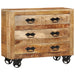 Dulap cu 3 sertare, 80x30x65 cm, lemn masiv de mango brut - WALTI WALTI