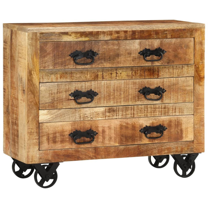 Dulap cu 3 sertare, 80x30x65 cm, lemn masiv de mango brut - WALTI WALTI