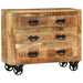 Dulap cu 3 sertare, 80x30x65 cm, lemn masiv de mango brut - WALTI WALTI