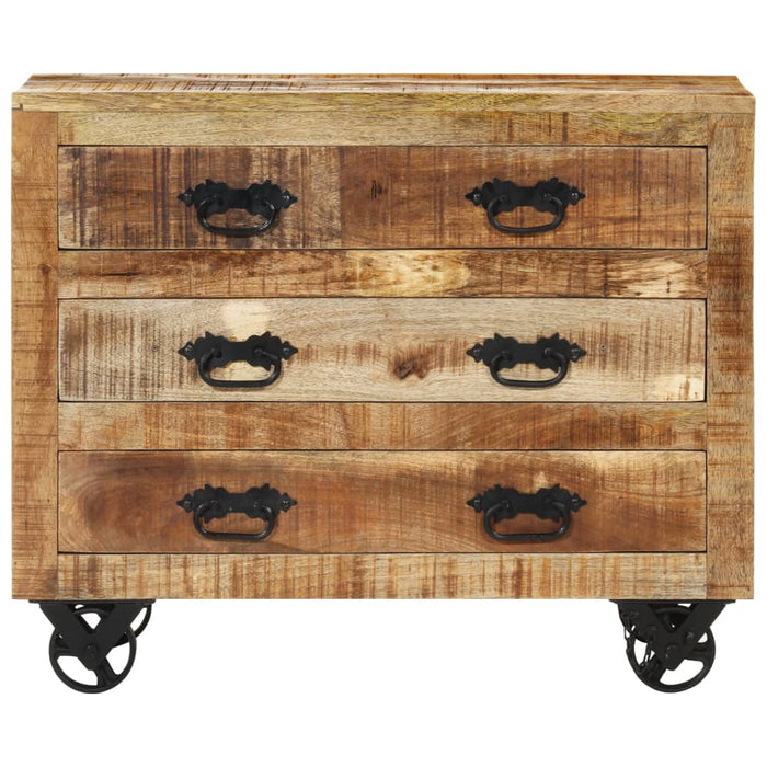 Dulap cu 3 sertare, 80x30x65 cm, lemn masiv de mango brut - WALTI WALTI