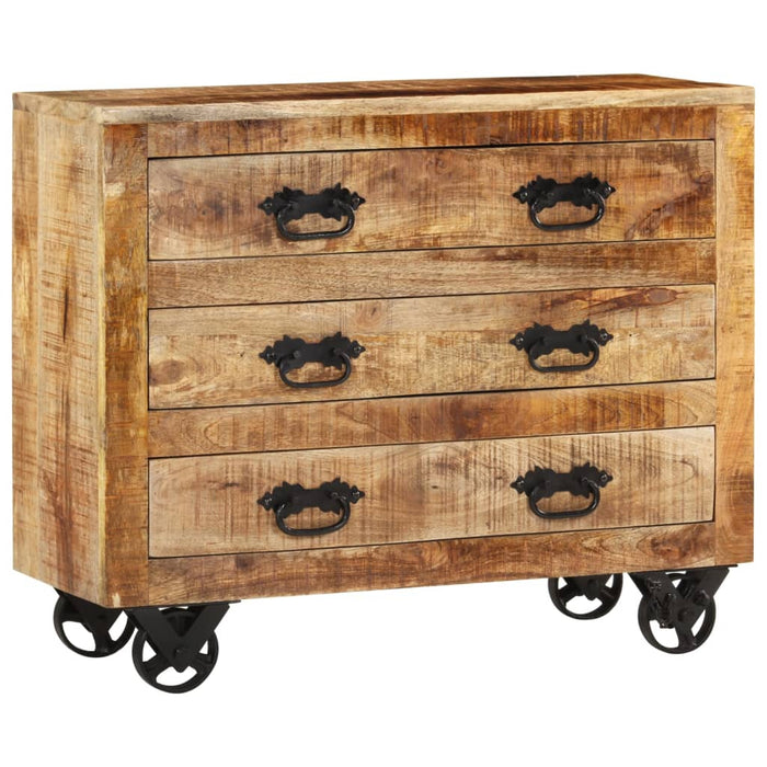 Dulap cu 3 sertare, 80x30x65 cm, lemn masiv de mango brut - WALTI WALTI