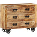 Dulap cu 3 sertare, 80x30x65 cm, lemn masiv de mango brut - WALTI WALTI