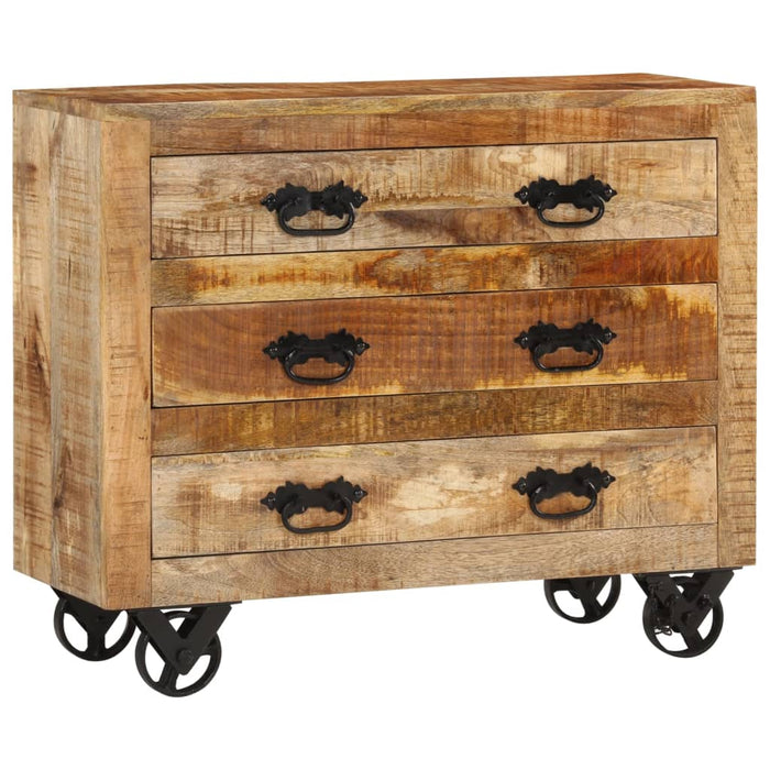 Dulap cu 3 sertare, 80x30x65 cm, lemn masiv de mango brut - WALTI WALTI