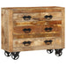 Dulap cu 3 sertare, 80x30x65 cm, lemn masiv de mango brut - WALTI WALTI