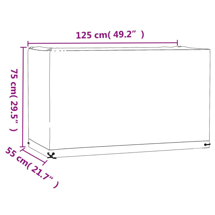 Husă mobilier de grădină, 8 ocheți 125x55x75 cm dreptunghiulară - WALTI WALTI