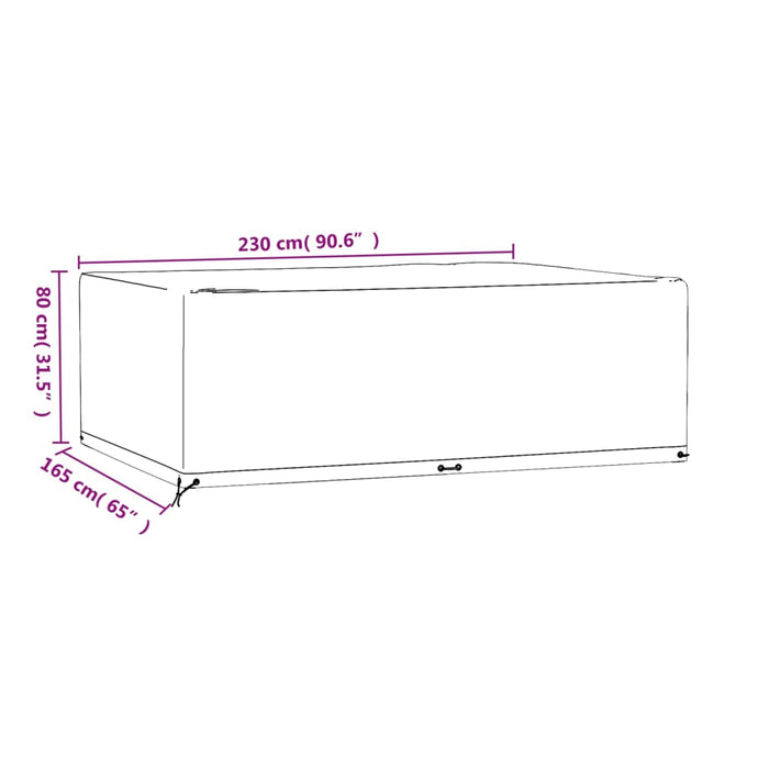 Husă pentru mobilier grădină, 12 ocheți, 230x165x80 cm pătrat - WALTI WALTI