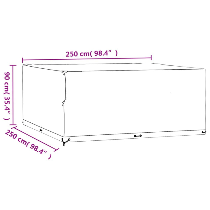 Husă pentru mobilier grădină, 16 ocheți, 250x250x90 cm, pătrat - WALTI WALTI