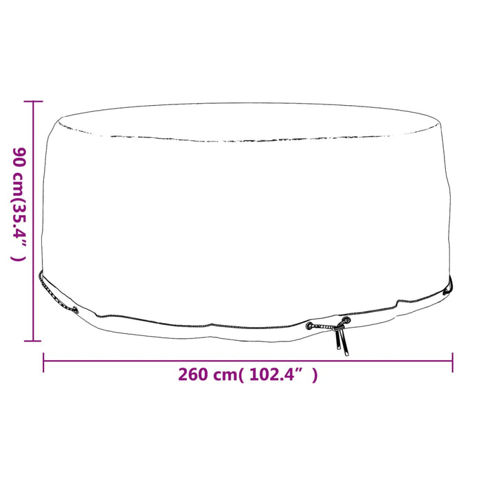 Husă mobilier de grădină, 10 ocheți, rotund, Ø260x90 cm - WALTI WALTI