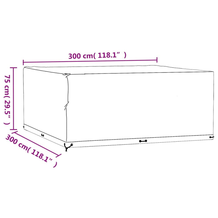 Husă pentru mobilier grădină, 16 ocheți, 300x300x75 cm, pătrat - WALTI WALTI