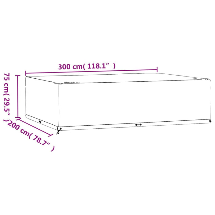Husă pentru mobilier grădină, 16 ocheți, 300x200x75 cm, pătrat - WALTI WALTI