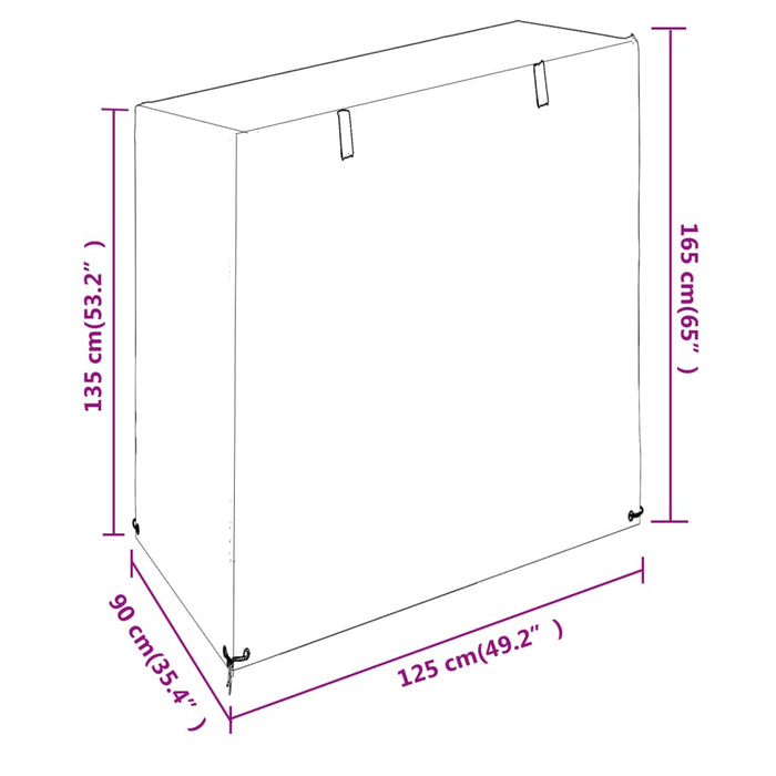 Husă bancă de balansoar 8 ocheți 125x90x135/165 cm polietilenă - WALTI WALTI