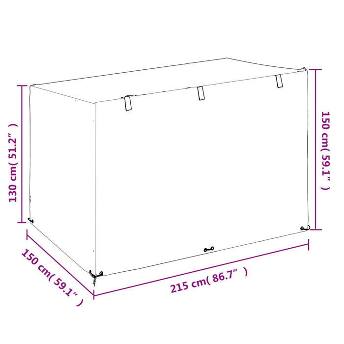 Husă bancă de balansoar 12 ocheți 215x150x130/150cm polietilenă - WALTI WALTI