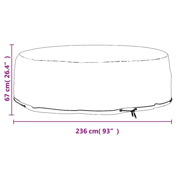 Husă mobilier tip insulă, 10 ocheți, rotund, Ø236x67 cm - WALTI WALTI