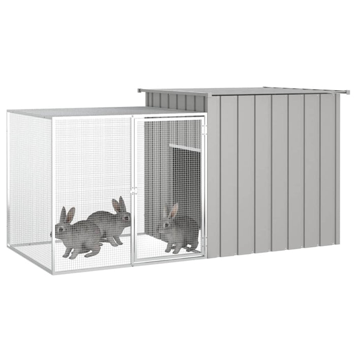 Coteț pentru iepuri, gri, 200x91x100 cm, oțel galvanizat - WALTI WALTI