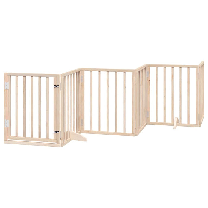 Poartă de câini pliabilă cu ușă, 15 panouri, 750 cm, lemn plop WALTI