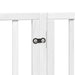 Poartă câini pliabilă cu ușă 8 panouri, alb, 640 cm, lemn plop - WALTI WALTI