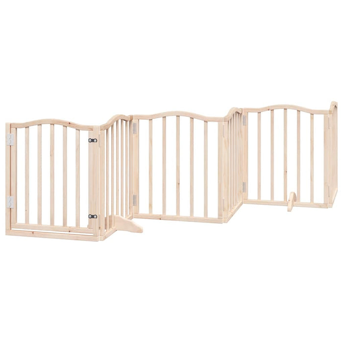 Poartă de câini pliabilă cu ușă, 12 panouri, 600 cm, lemn plop - WALTI WALTI
