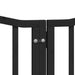 Poartă câini pliabilă cu ușă 15 panouri negru 750 cm, lemn plop - WALTI WALTI