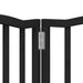 Poartă câini pliabilă cu ușă 15 panouri negru 750 cm, lemn plop - WALTI WALTI