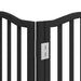 Poartă câini pliabilă cu ușă 12 panouri negru 600 cm, lemn plop - WALTI WALTI