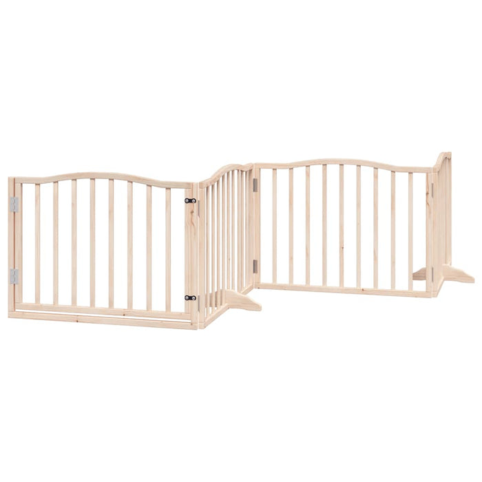 Poartă de câini pliabilă cu ușă, 12 panouri, 960 cm, lemn plop - WALTI WALTI