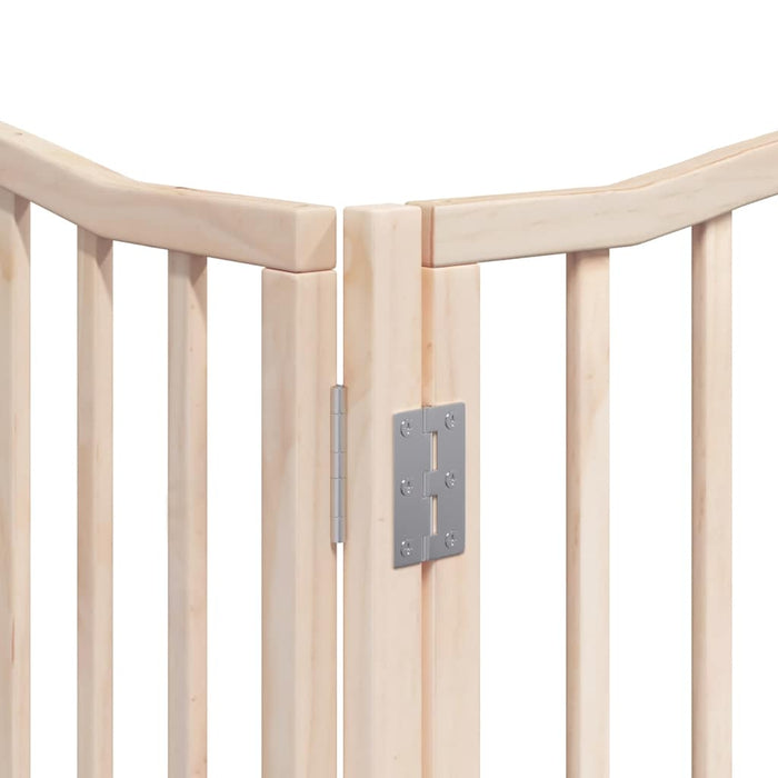 Poartă de câini pliabilă cu ușă, 12 panouri, 960 cm, lemn plop - WALTI WALTI
