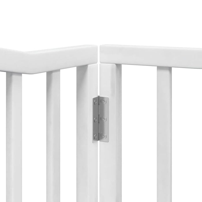 Poartă câini pliabilă cu ușă, 6 panouri, alb, 480 cm, lemn plop WALTI
