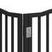 Poartă câini pliabilă cu ușă 12 panouri negru 960 cm, lemn plop - WALTI WALTI