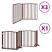 Poartă câini pliabilă cu ușă 10 panouri maro, 800 cm, lemn plop - WALTI WALTI