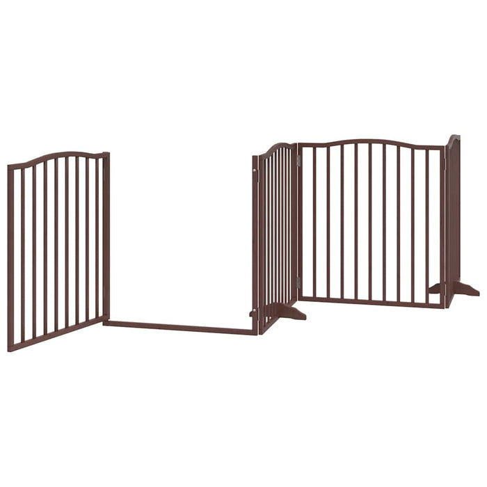 Poartă câini pliabilă cu ușă 12 panouri maro 960 cm, lemn plop - WALTI WALTI