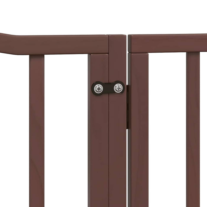 Poartă câini pliabilă cu ușă 12 panouri maro 960 cm, lemn plop - WALTI WALTI
