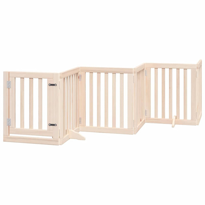 Poartă de câini pliabilă cu ușă, 15 panouri, 750 cm, lemn plop - WALTI WALTI