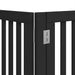 Poartă câini pliabilă cu ușă 15 panouri negru 750 cm, lemn plop - WALTI WALTI