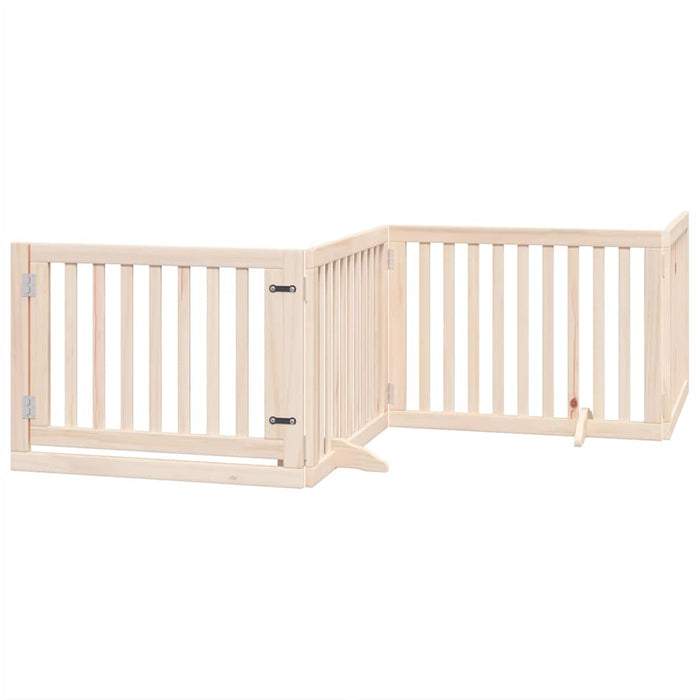Poartă de câini pliabilă cu ușă, 8 panouri, 640 cm, lemn plop - WALTI WALTI