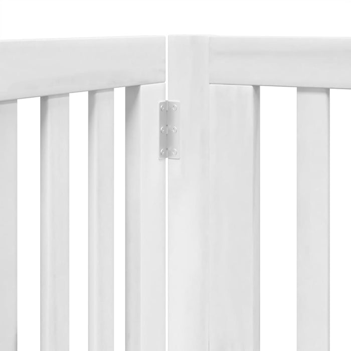 Poartă câini pliabilă cu ușă, 6 panouri, alb, 480 cm, lemn plop - WALTI WALTI