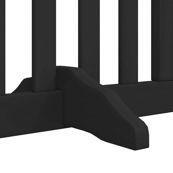 Poartă câini pliabilă cu ușă 10 panouri negru 800 cm, lemn plop - WALTI WALTI