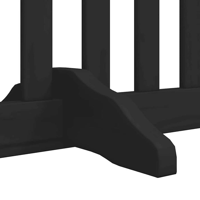 Poartă câini pliabilă cu ușă 10 panouri negru 800 cm, lemn plop WALTI