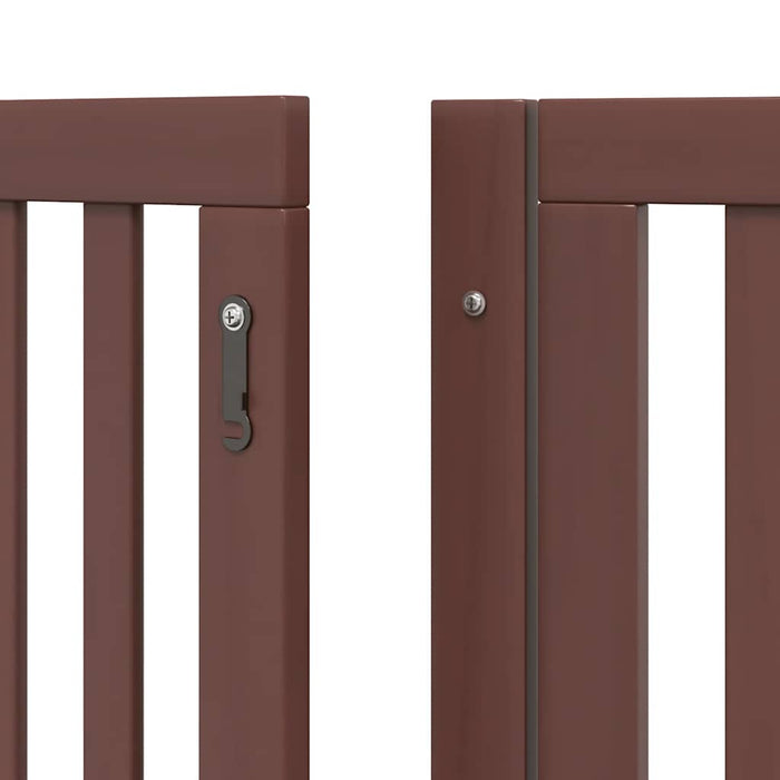 Poartă câini pliabilă cu ușă 12 panouri maro 960 cm, lemn plop - WALTI WALTI