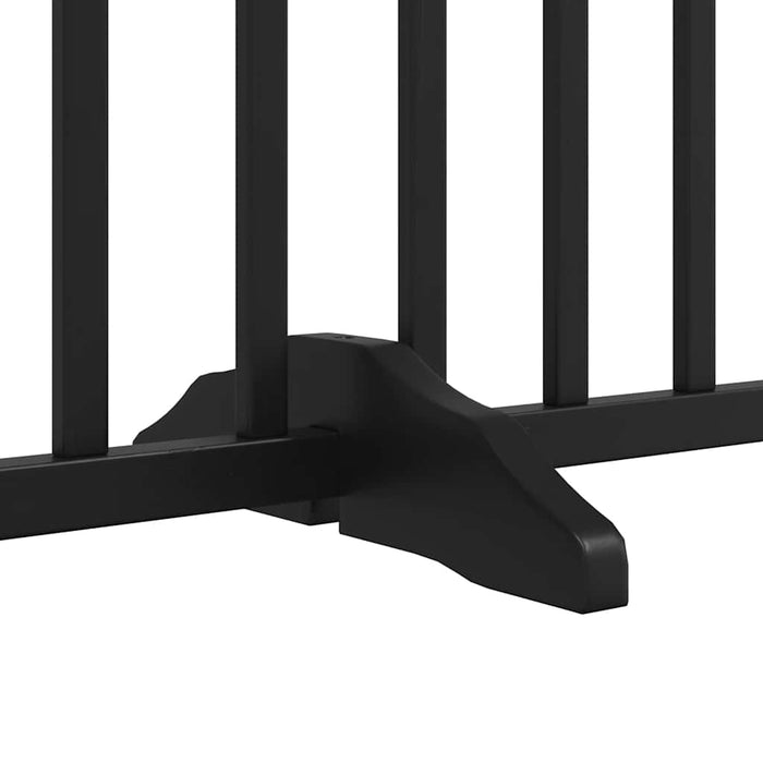 Poartă câini pliabilă cu ușă 12 panouri negru 600 cm, lemn plop - WALTI WALTI