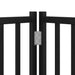 Poartă câini pliabilă cu ușă 10 panouri negru 800 cm, lemn plop - WALTI WALTI