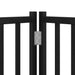 Poartă câini pliabilă cu ușă 12 panouri negru 960 cm, lemn plop - WALTI WALTI